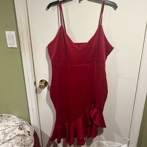 Red ruffle dress spaghetti strap ❣️